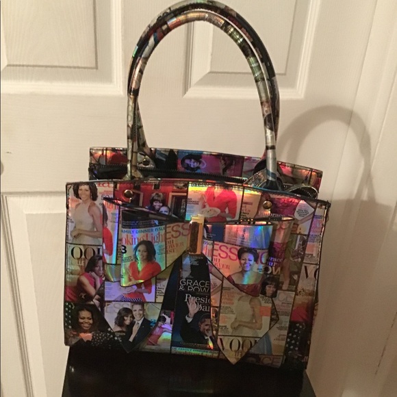 Handbags - NWOT - Michelle Obama Magazine Collage Satchel